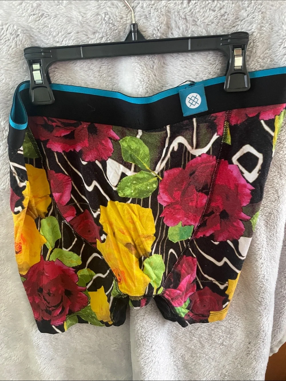 Stance Floral Boxer Briefs with Turquoise Waistband